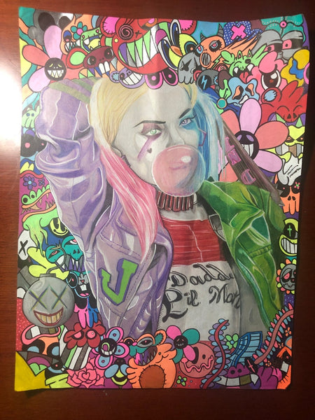 Harley Queen Custom Art by WIZ - Walter Ivan Zamora 